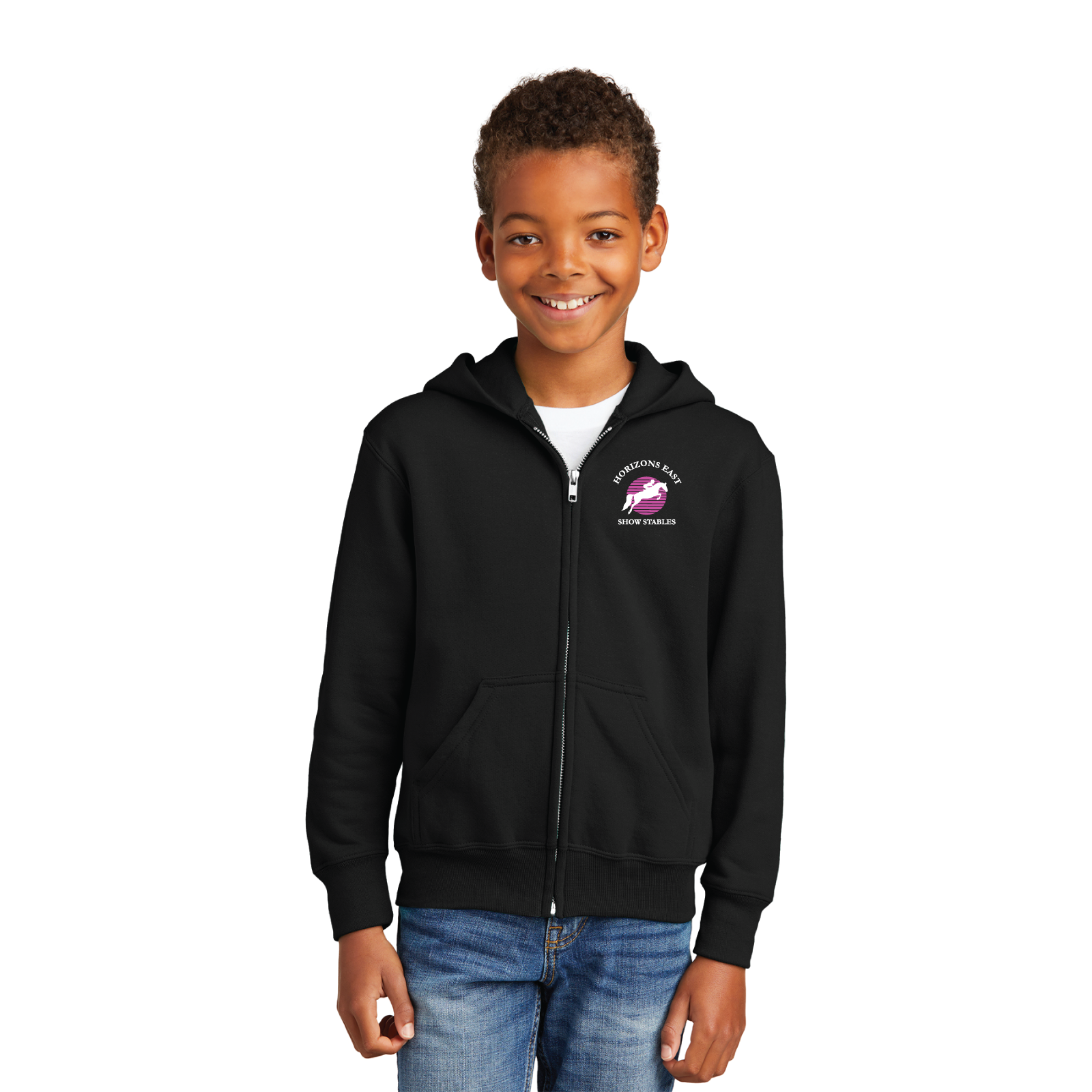 Horizons East Show Stables Youth Port & Company Core Fleece Full-Zip Hoodie