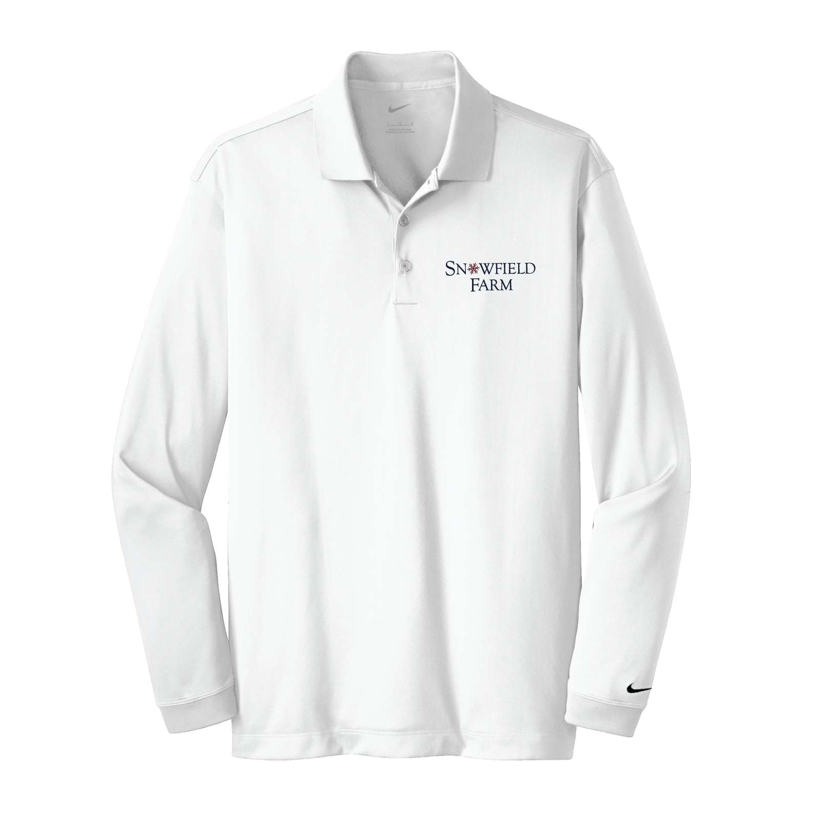 Snowfield Farm Men's Nike Long Sleeve Stretch Dri-FIT Polo