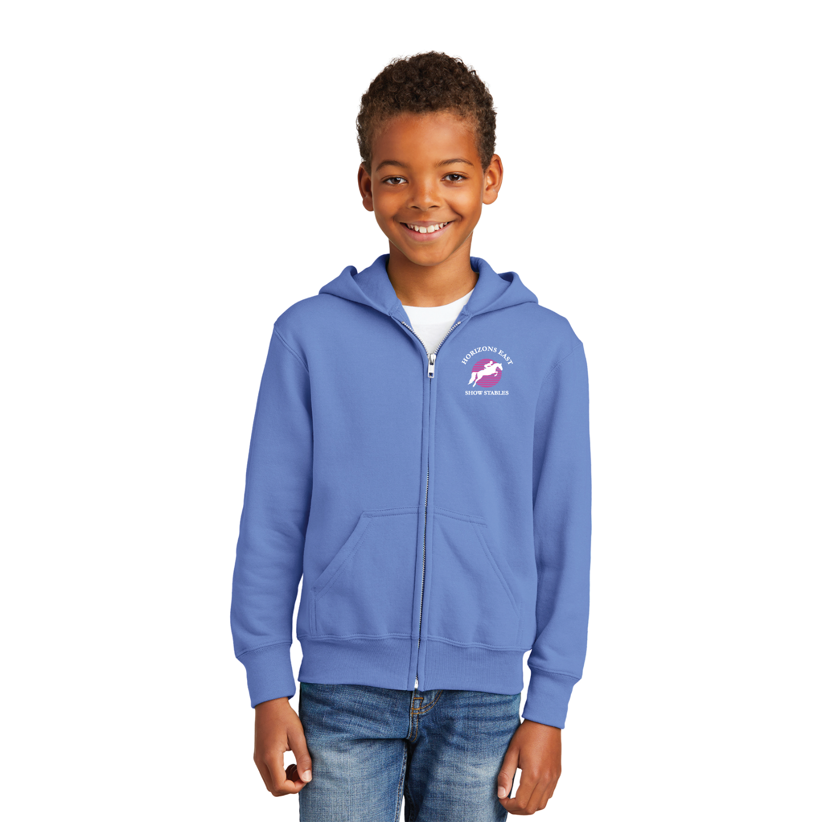 Horizons East Show Stables Youth Port & Company Core Fleece Full-Zip Hoodie
