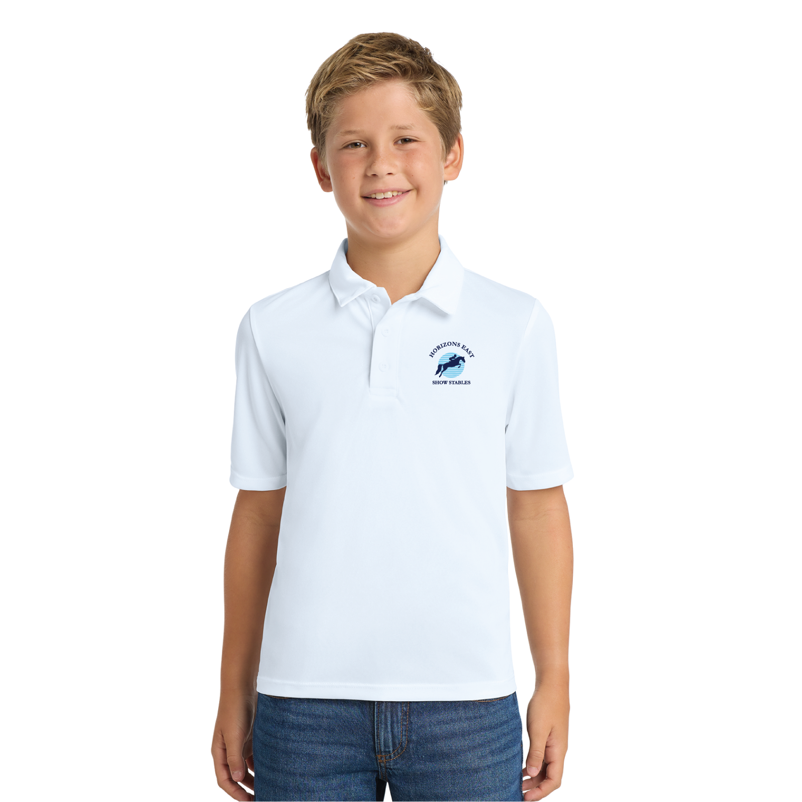 Horizons East Show Stables Youth Port Authority Short Sleeve Silk Touch Polo