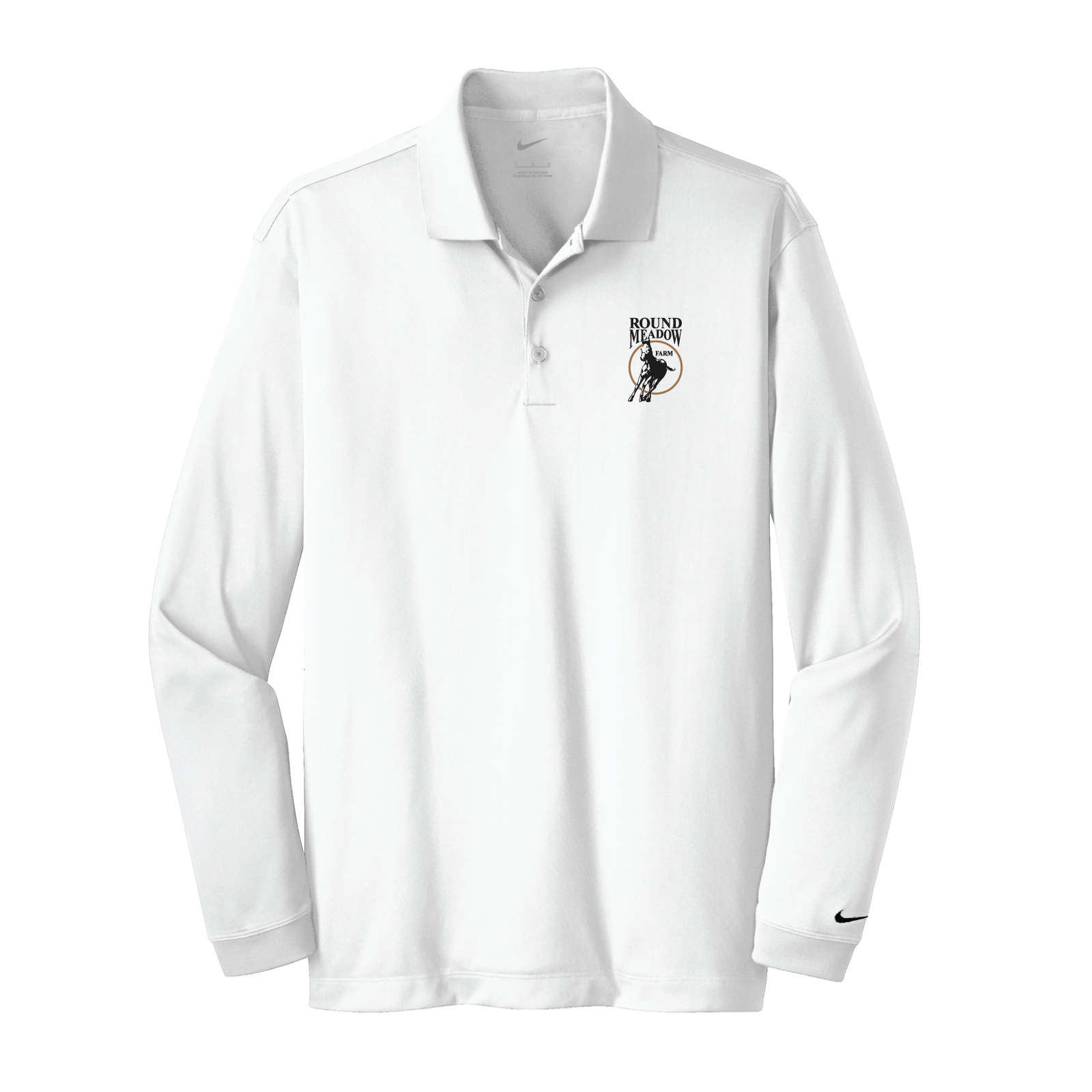 Round Meadow Farm Men's Nike Long Sleeve Stretch Dri-FIT Polo
