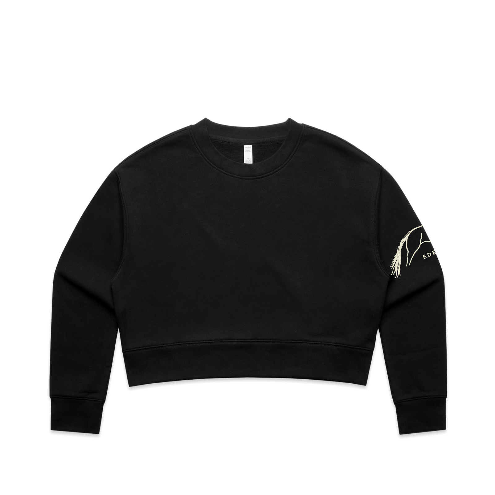 Edelweiss Farms Women's AScolour Relax Crop Crew w/ Sleeve Logo