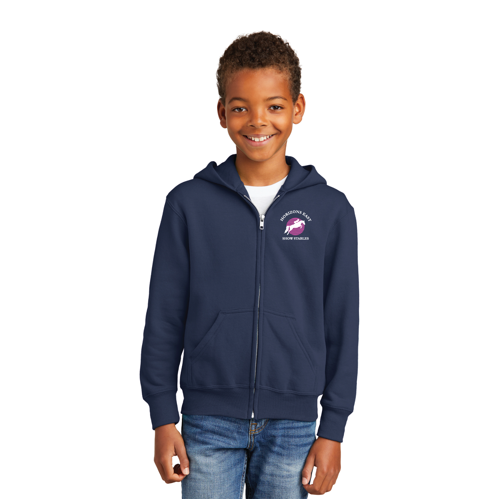Horizons East Show Stables Youth Port & Company Core Fleece Full-Zip Hoodie