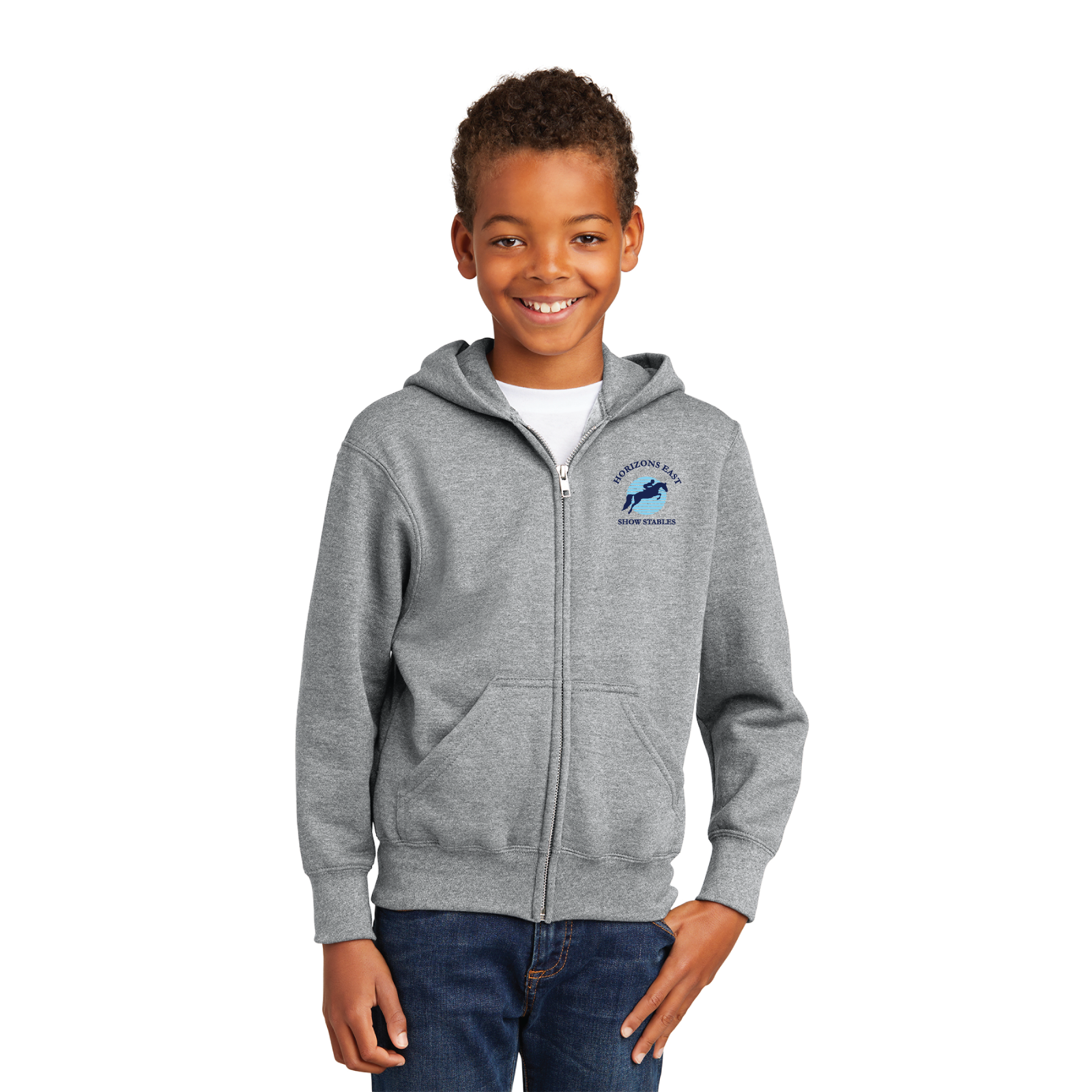 Horizons East Show Stables Youth Port & Company Core Fleece Full-Zip Hoodie