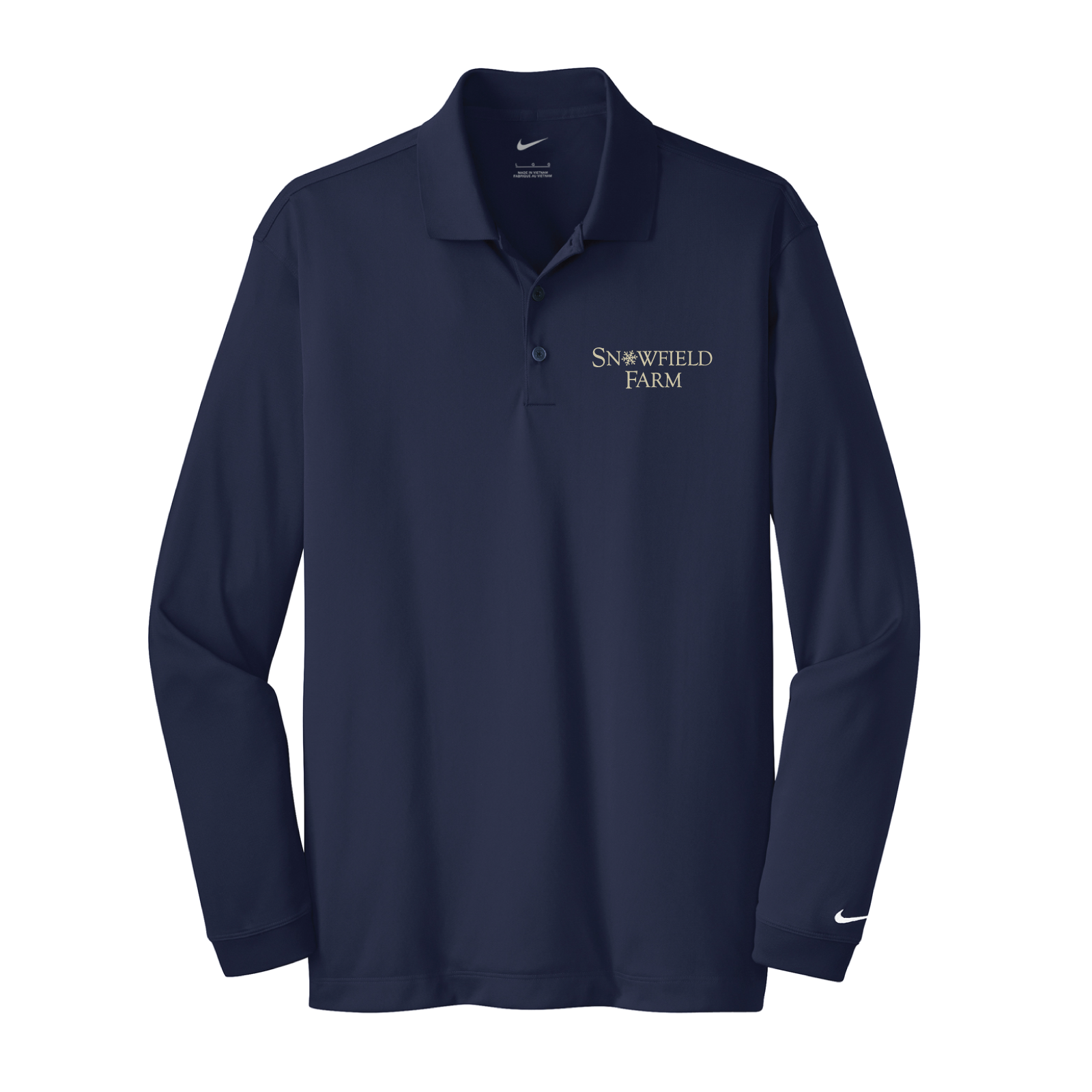 Snowfield Farm Men's Nike Long Sleeve Stretch Dri-FIT Polo