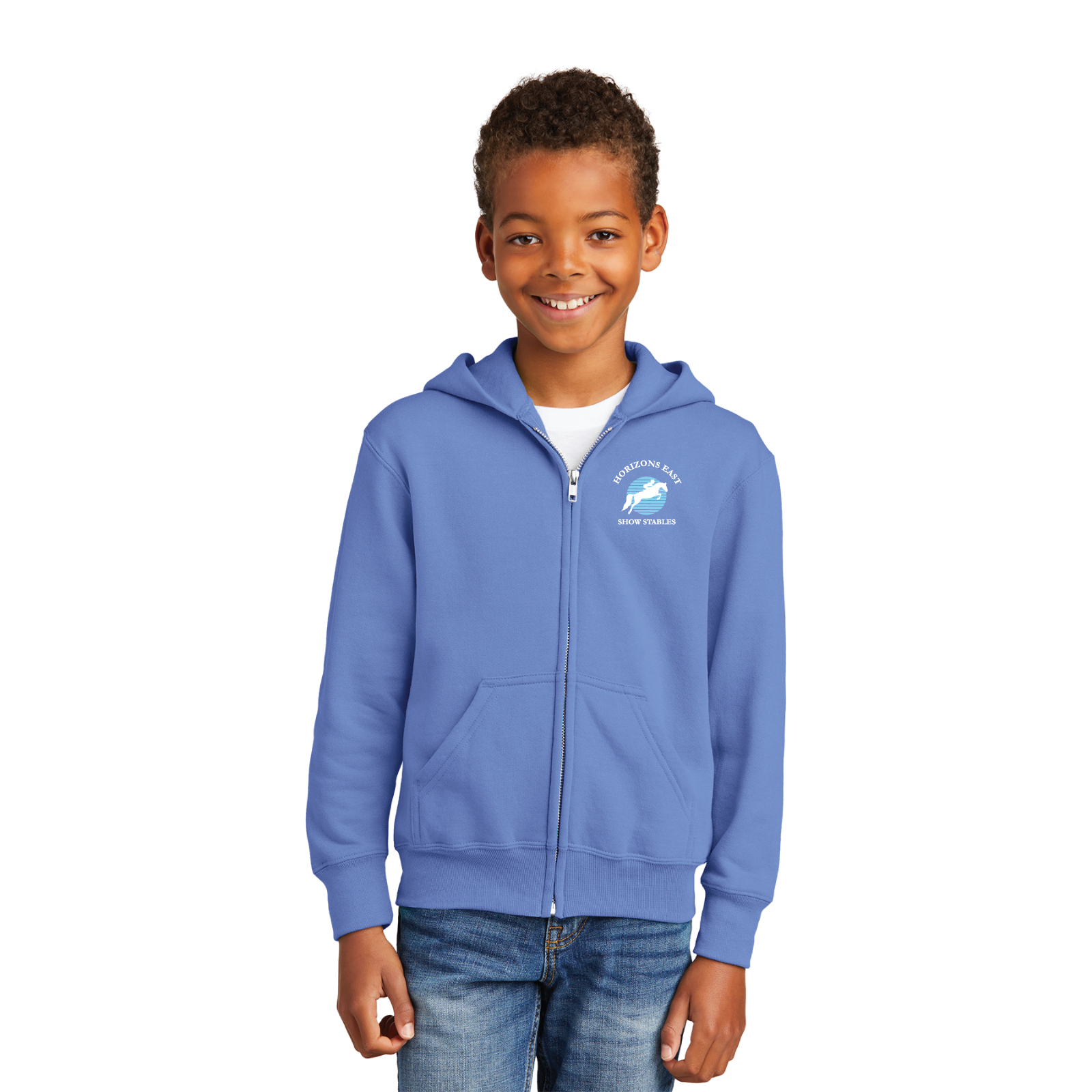 Horizons East Show Stables Youth Port & Company Core Fleece Full-Zip Hoodie