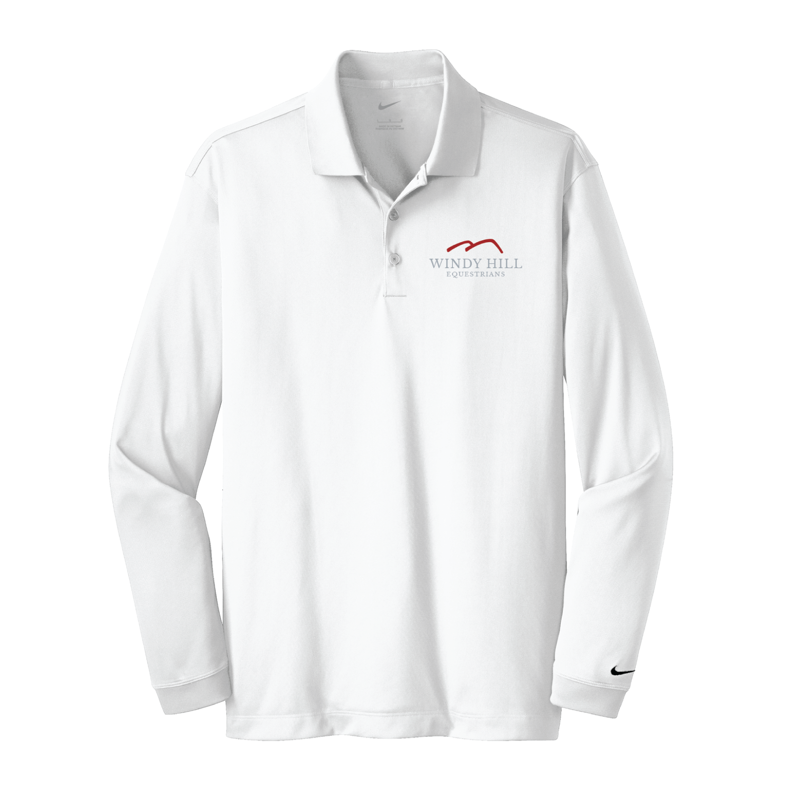 Windy Hill Equestrians Men's Nike Long Sleeve Stretch Dri-FIT Polo