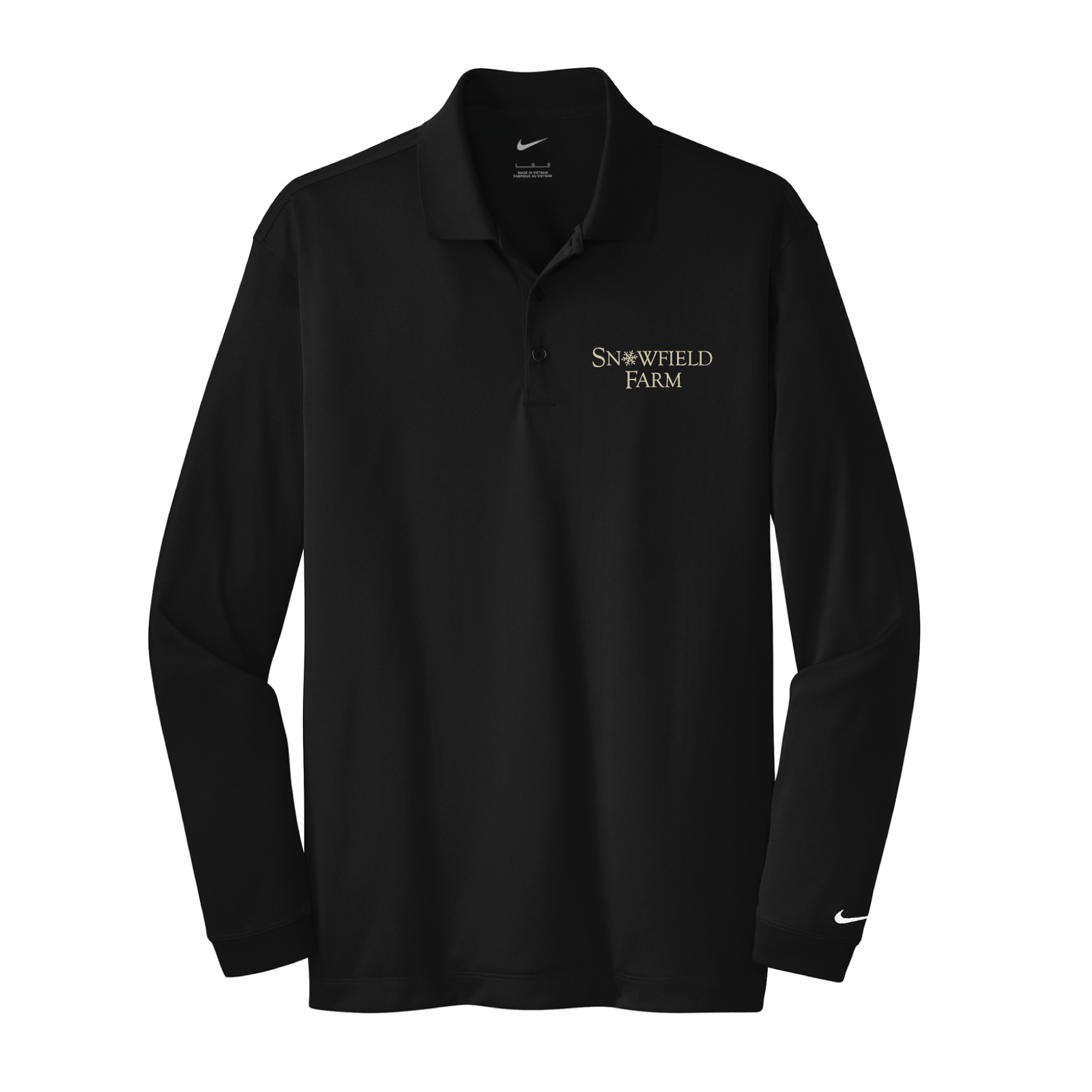 Snowfield Farm Men's Nike Long Sleeve Stretch Dri-FIT Polo