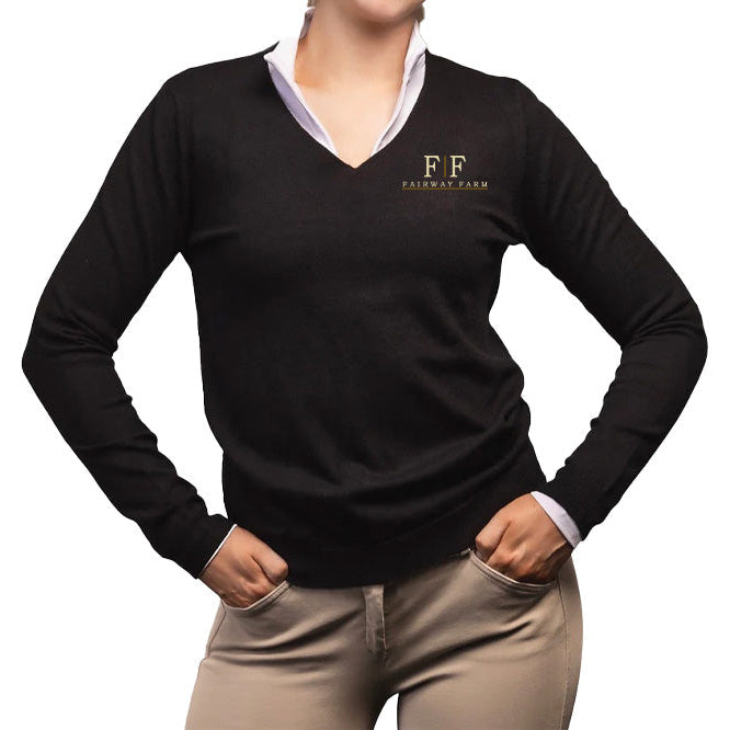Fairway Farm Women's TKEQ Essential V-Neck Sweater