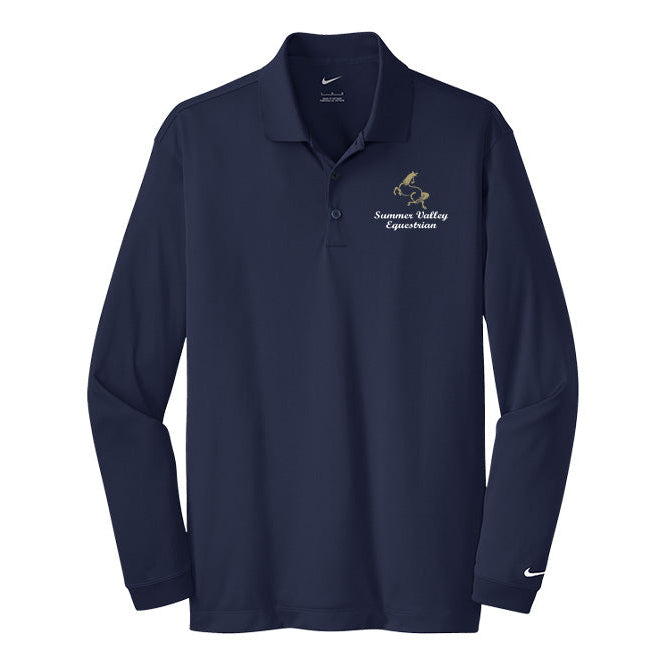 Summer Valley Equestrian Men's Nike Long Sleeve Stretch Dri-FIT Polo