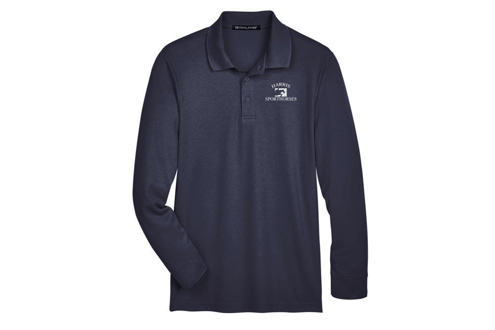 Harris Sporthorses Men's Devon & Jones Long Sleeve Performance Polo