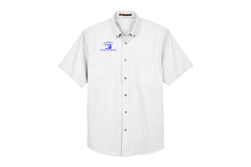 Harris Sporthorses Men's Easy Blend Short-Sleeve Twill Shirt