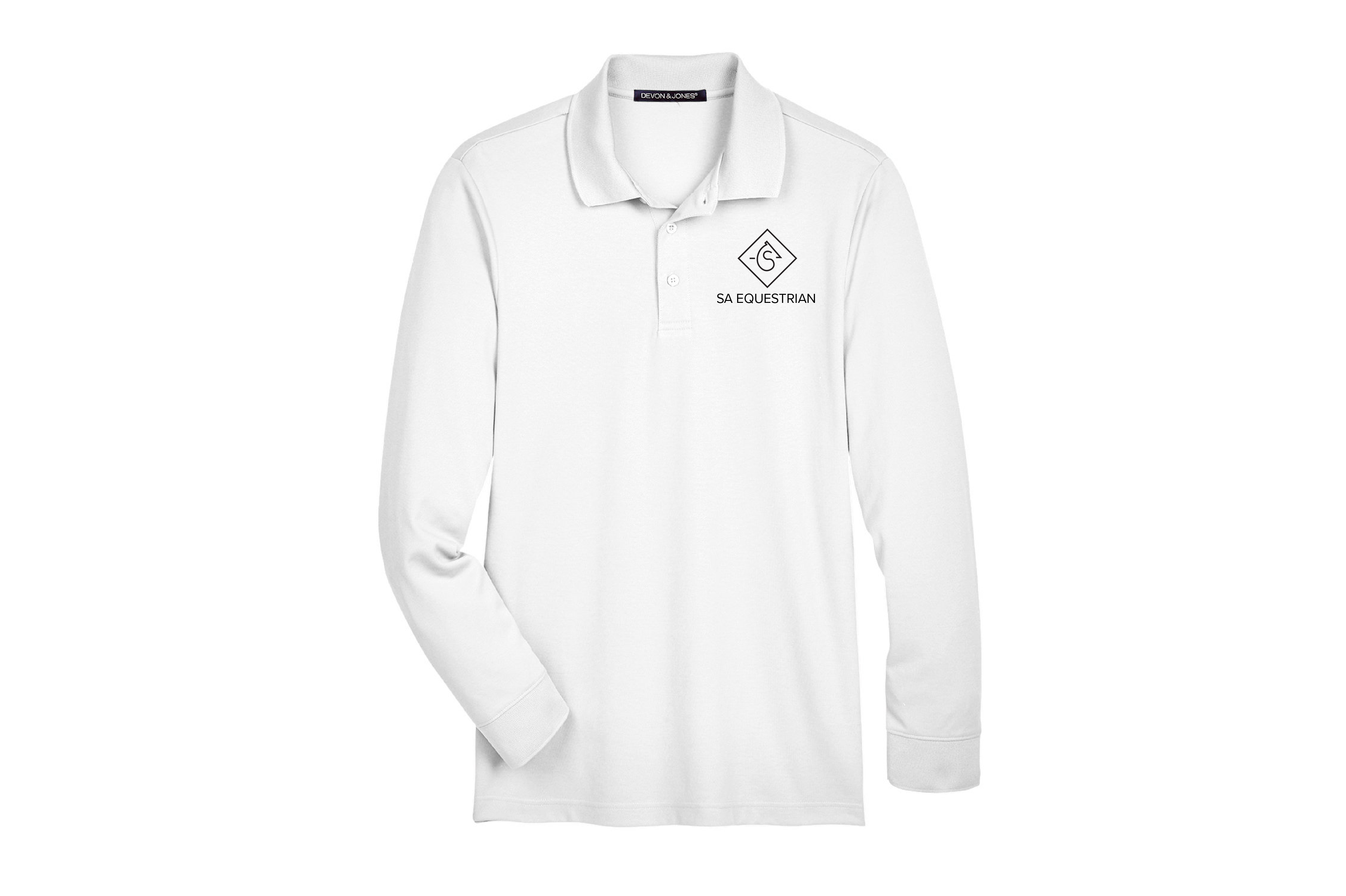 SA Equestrian Men's Devon & Jones Long Sleeve Performance Polo