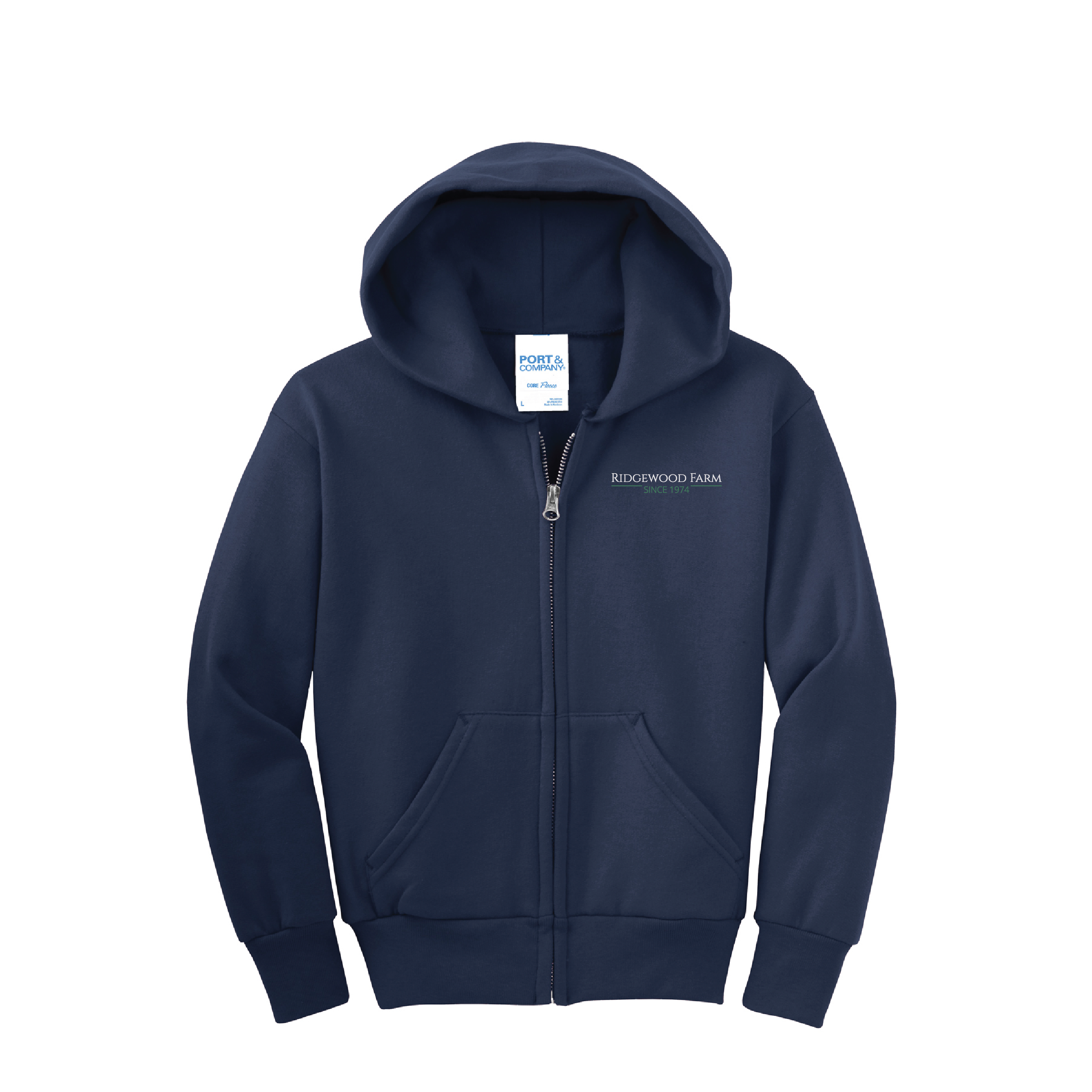 Ridgewood Farm Youth Port & Company Core Fleece Full-Zip Hood