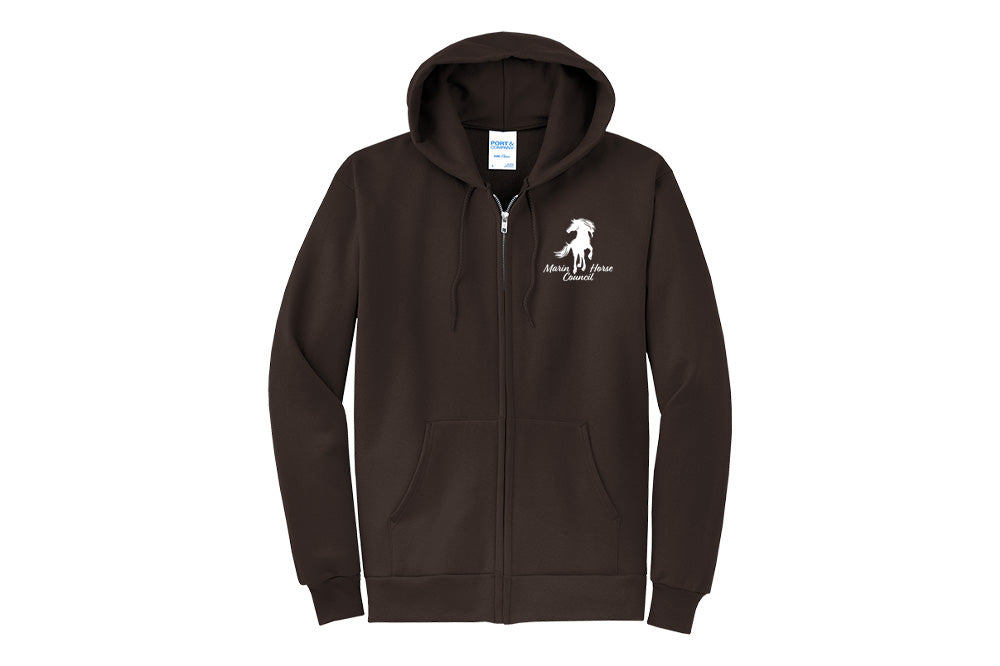Marin Horse Council Men's Port & Company Fleece Zip-Up Hoodie