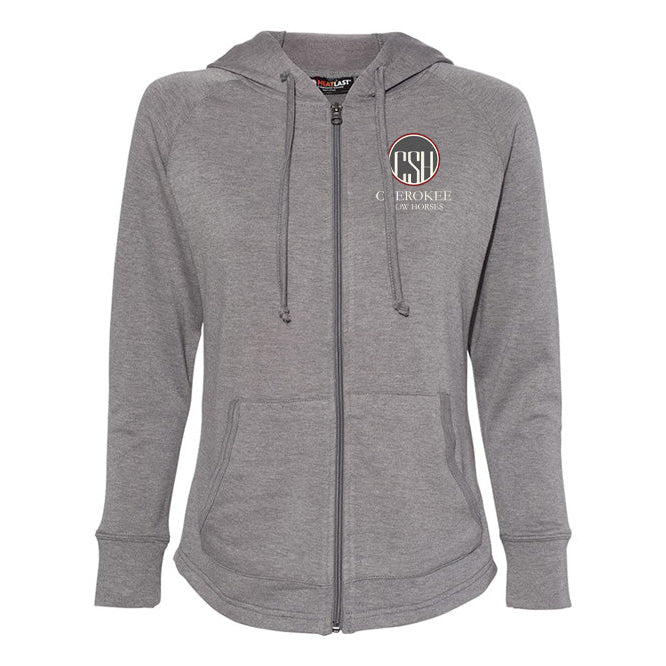 Cherokee Show Horses Women's Fleece Faux-Cashmere Full-Zip Sweatshirt
