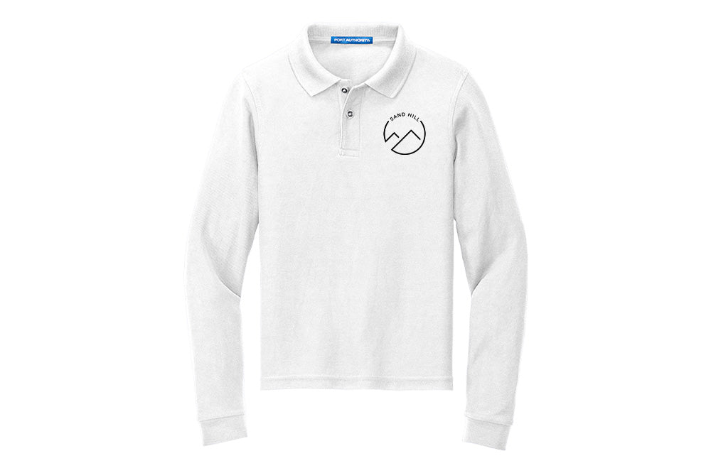 Sand Hill Stable Youth Port Authority Long Sleeve Silk Touch Polo