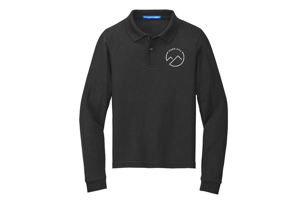 Sand Hill Stable Youth Port Authority Long Sleeve Silk Touch Polo