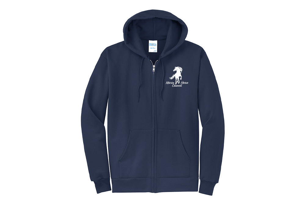Marin Horse Council Men's Port & Company Fleece Zip-Up Hoodie