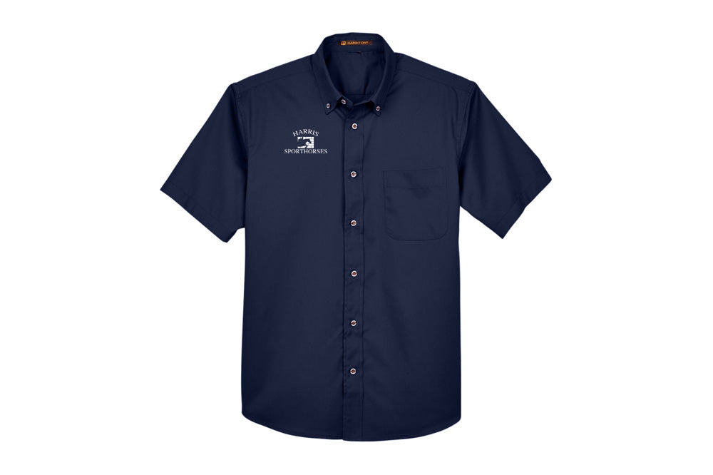 Harris Sporthorses Men's Easy Blend Short-Sleeve Twill Shirt