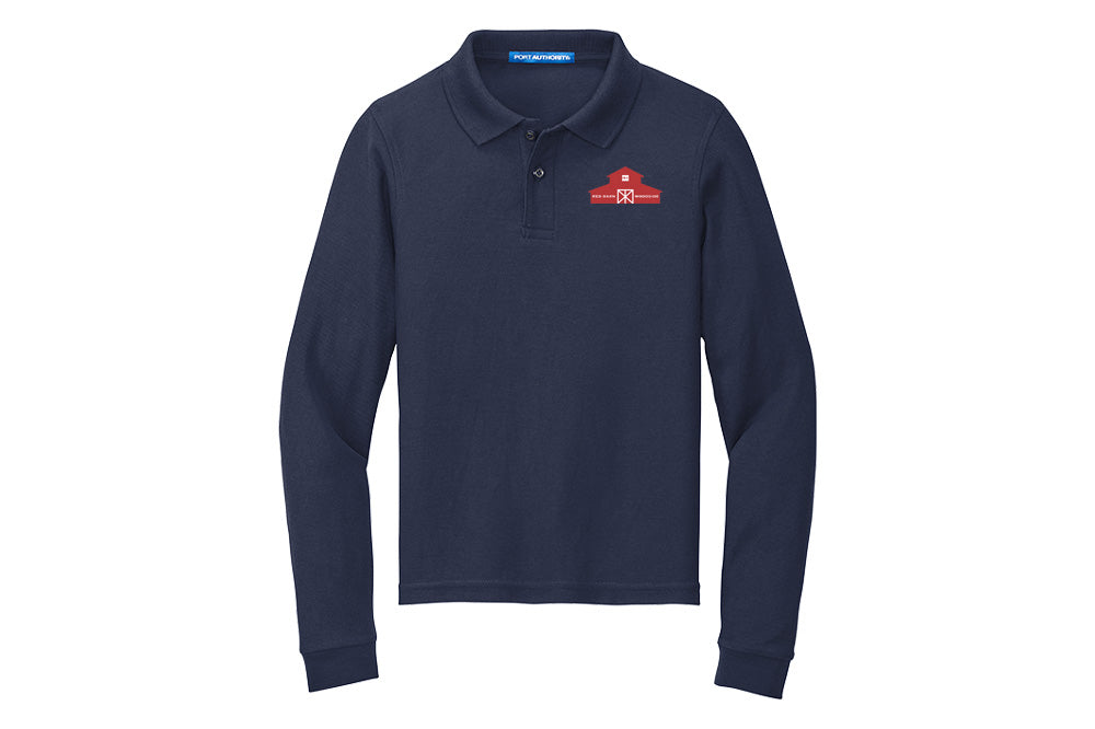 Red Barn IEA Youth Port Authority Long Sleeve Silk Touch Polo
