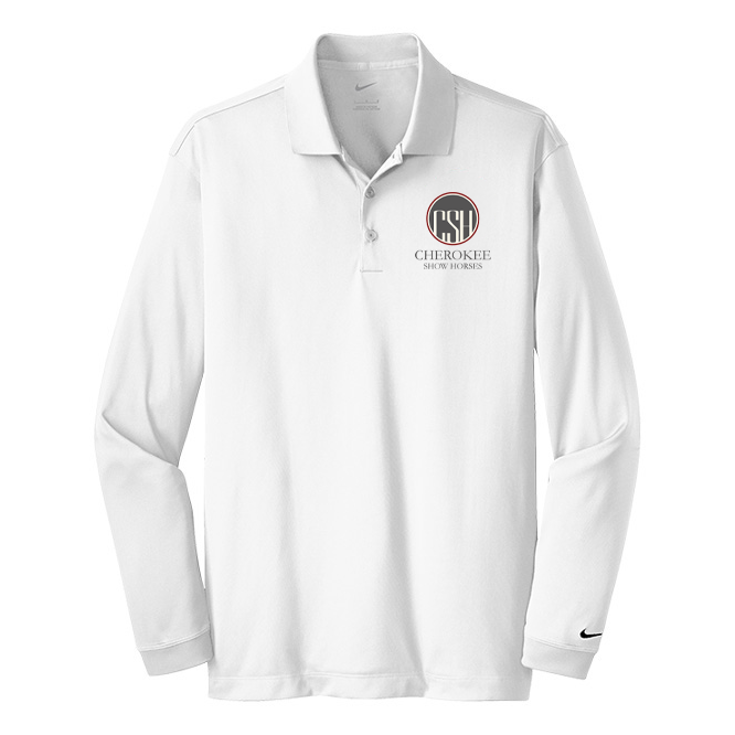 Cherokee Show Horses Men's Nike Long Sleeve Stretch Dri-FIT Polo