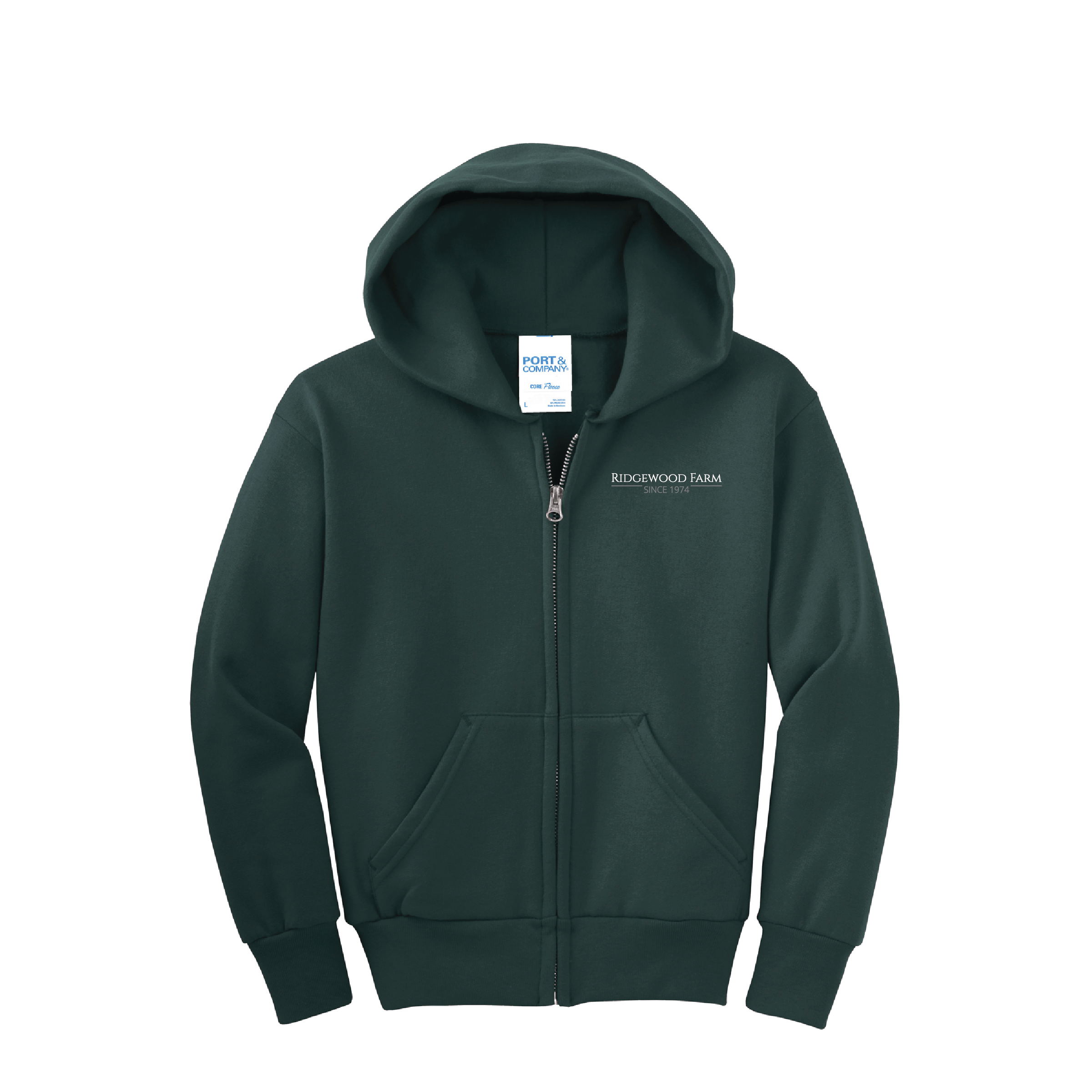 Ridgewood Farm Youth Port & Company Core Fleece Full-Zip Hood