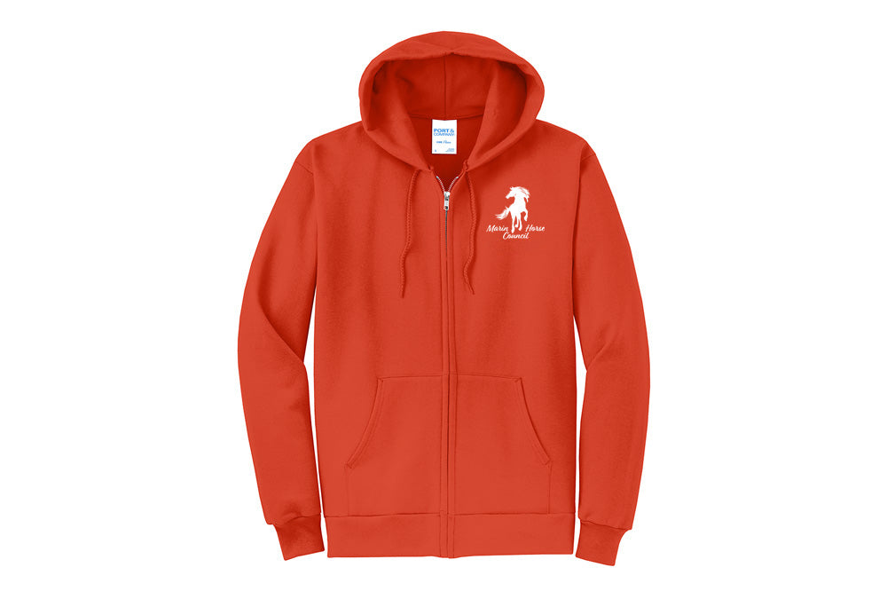 Marin Horse Council Men's Port & Company Fleece Zip-Up Hoodie