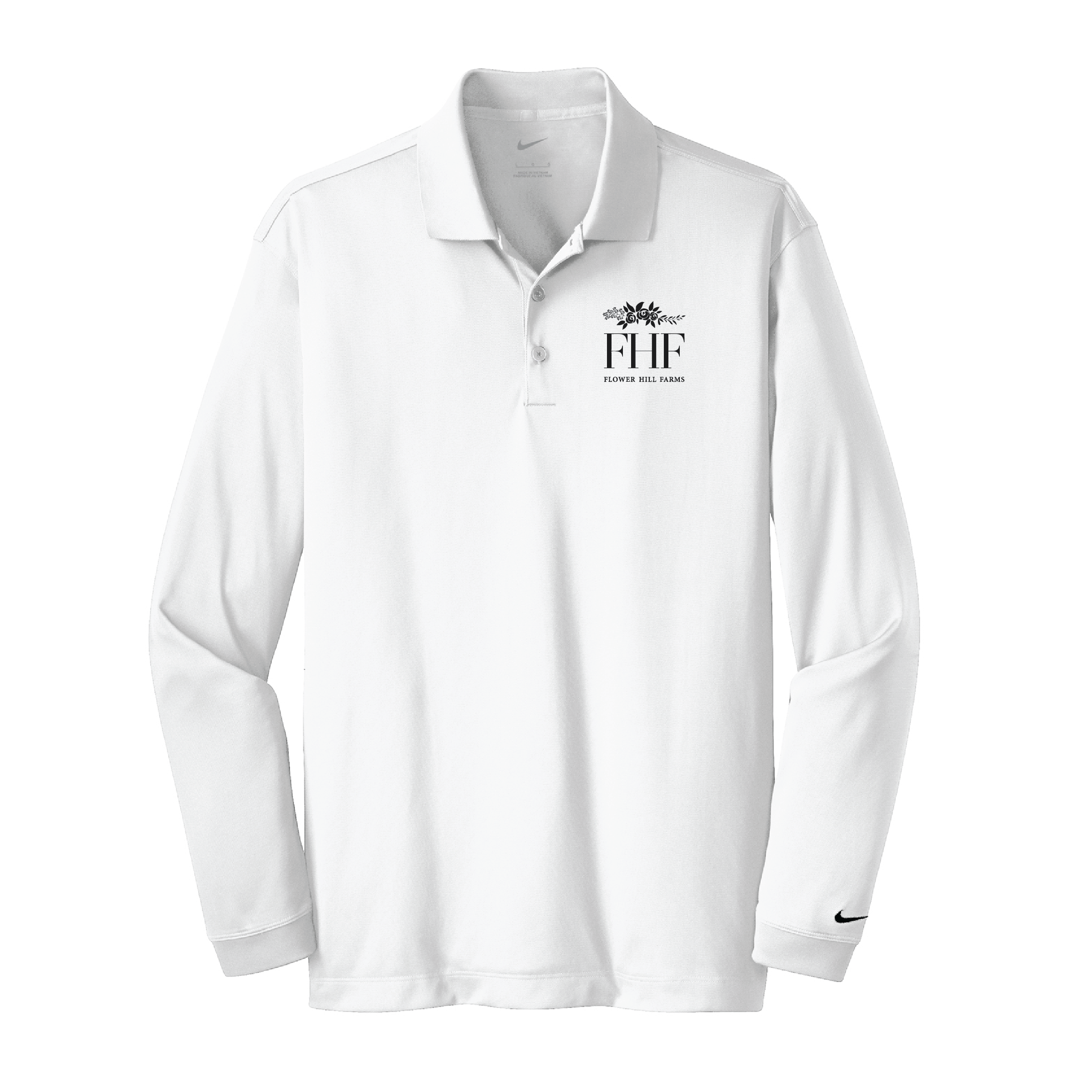 Flower Hill Farms Men's Nike Long Sleeve Stretch Dri-FIT Polo