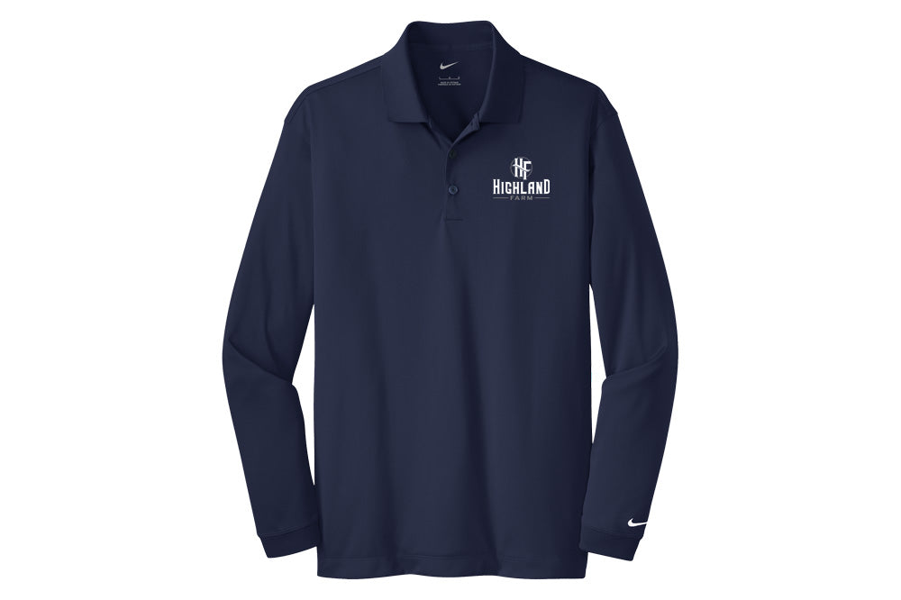Highland Farm Men's Nike Long Sleeve Stretch Dri-FIT Polo