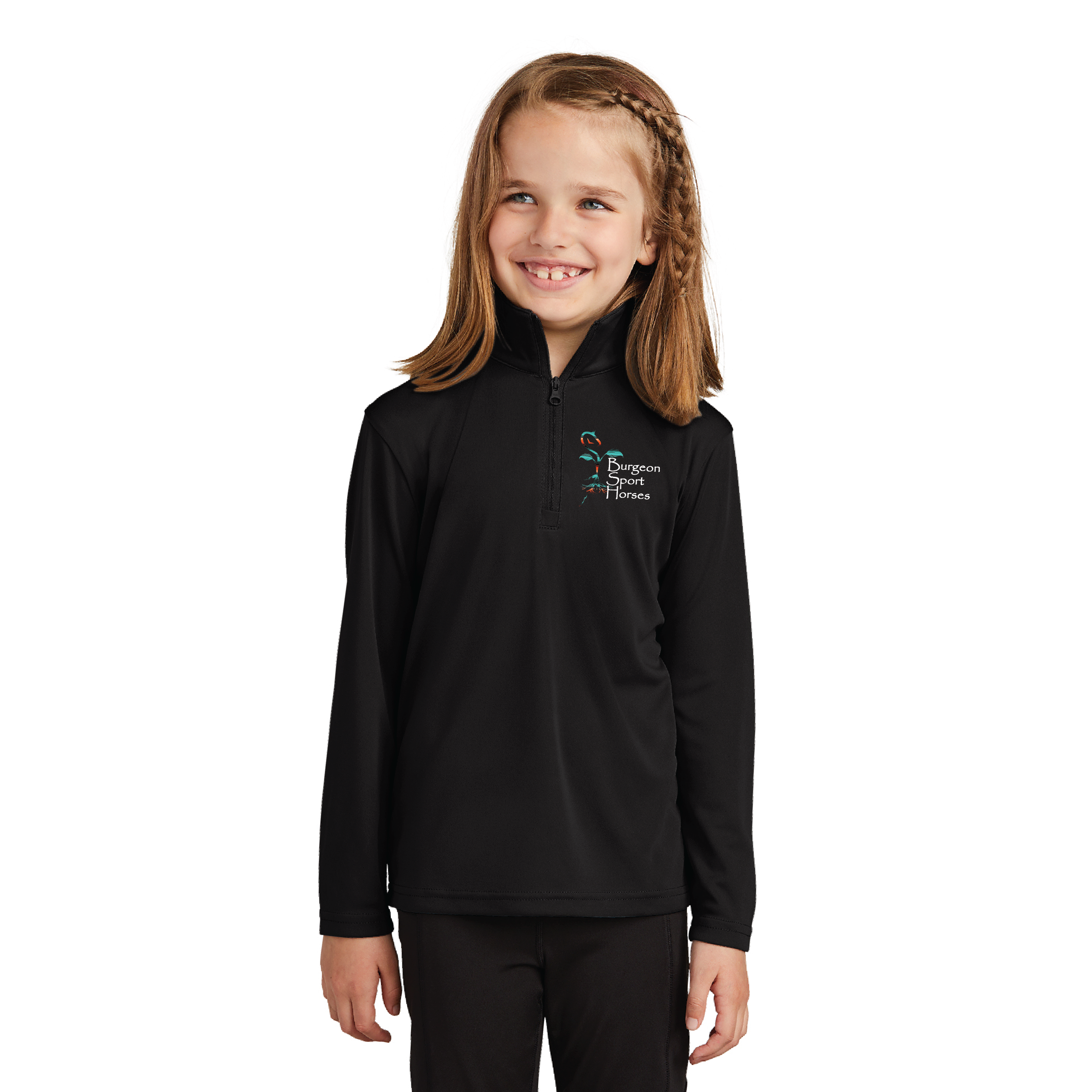 Burgeon Sport Horses Youth Sport-Tek PosiCharge 1/4 Zip Sunshirt