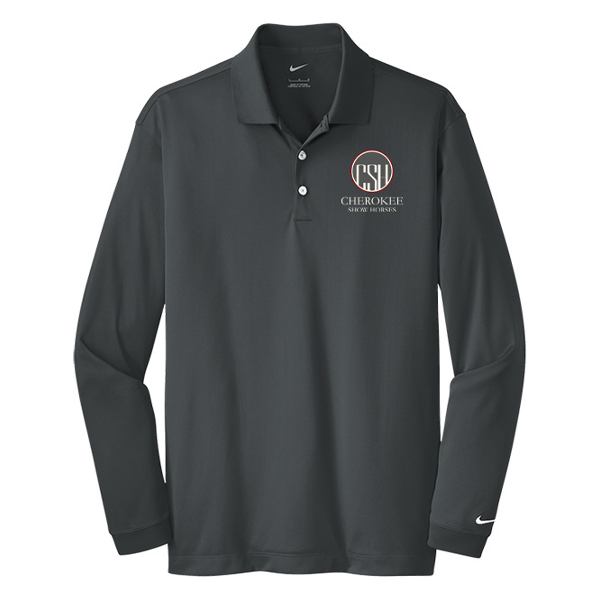 Cherokee Show Horses Men's Nike Long Sleeve Stretch Dri-FIT Polo
