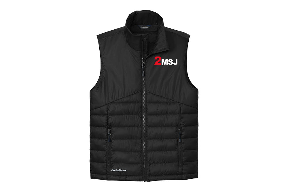 2 Mutch Men's Eddie Bauer Quilted Vest - Short Logo