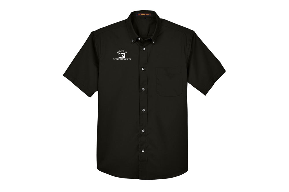 Harris Sporthorses Men's Easy Blend Short-Sleeve Twill Shirt
