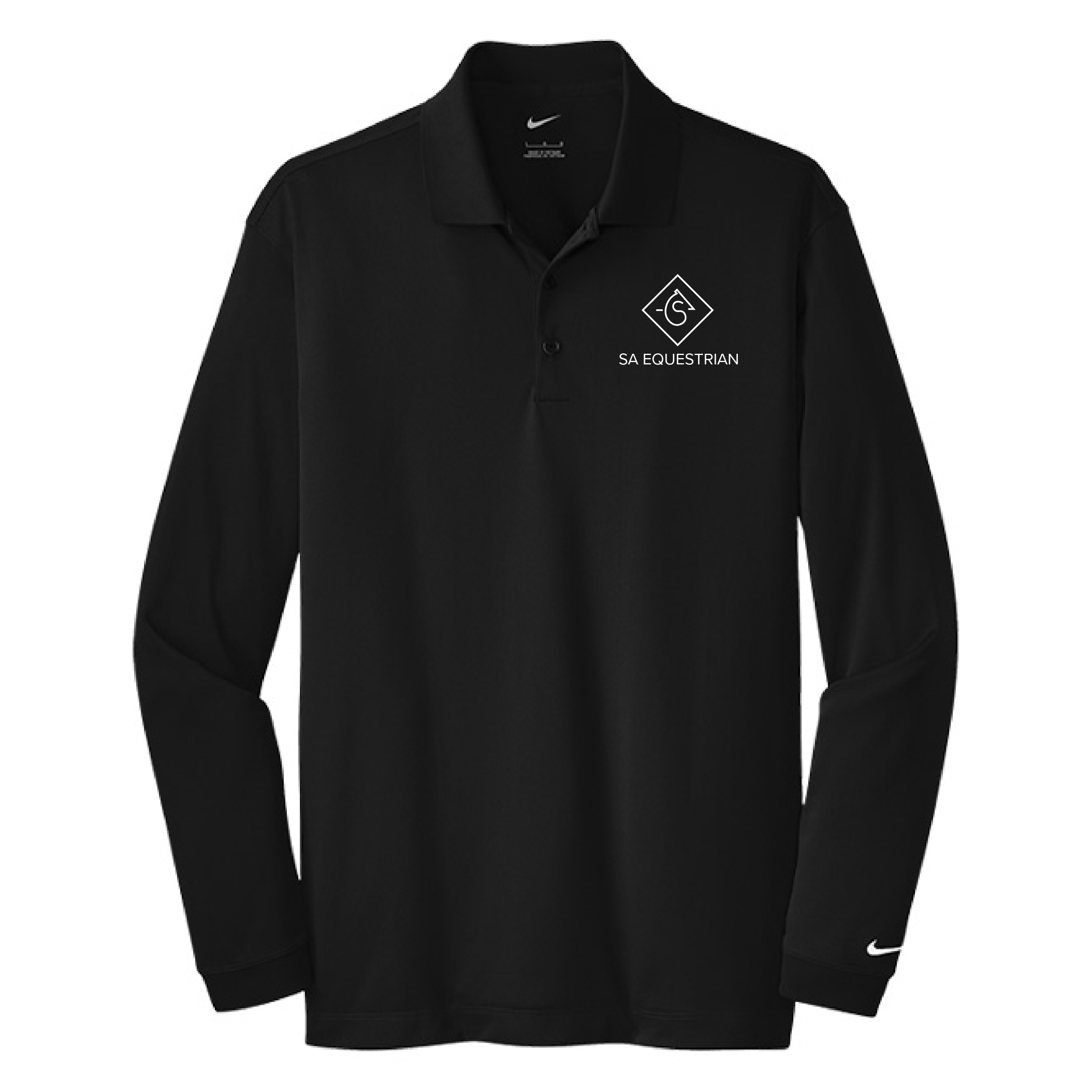 SA Equestrian Men's Nike Long Sleeve Stretch Dri-FIT Polo