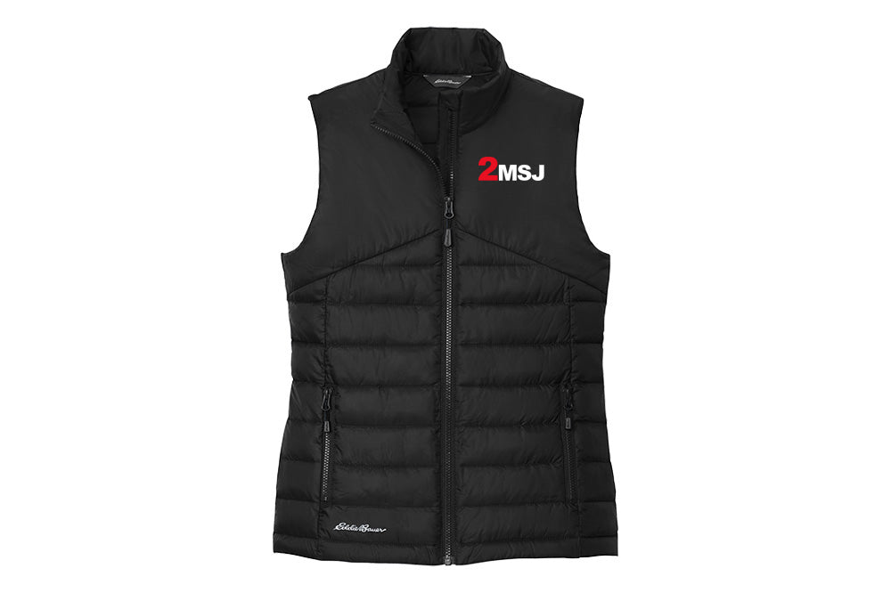 2 Mutch Women's Eddie Bauer Quilted Vest - Short Logo