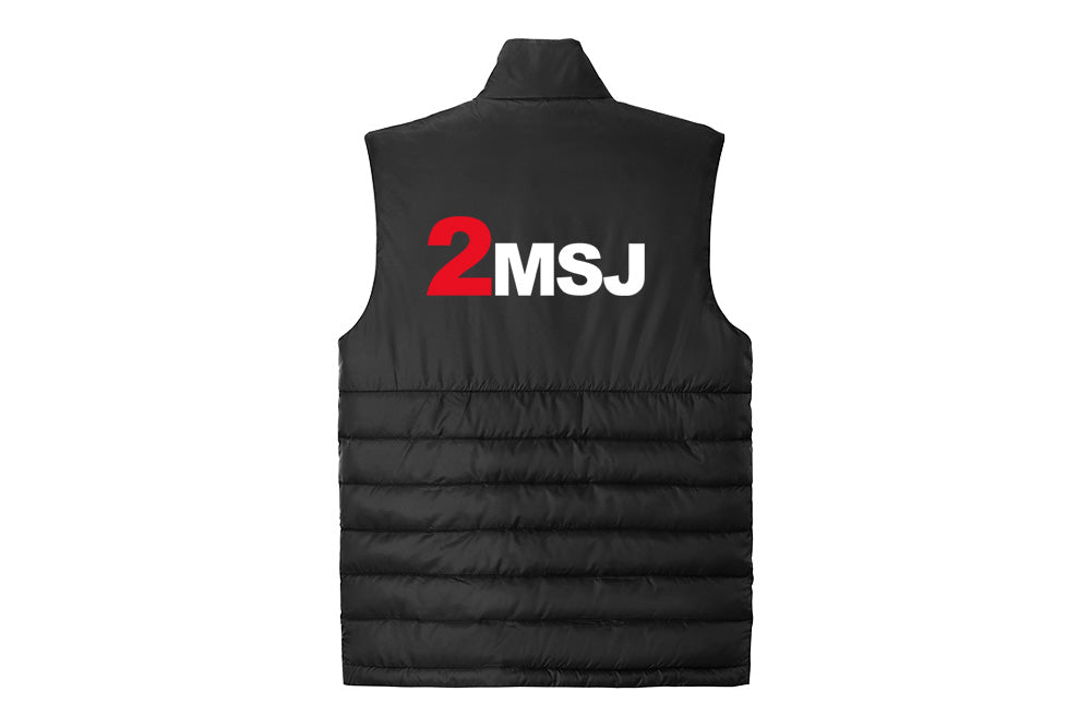 2 Mutch Men's Eddie Bauer Quilted Vest - Short Logo
