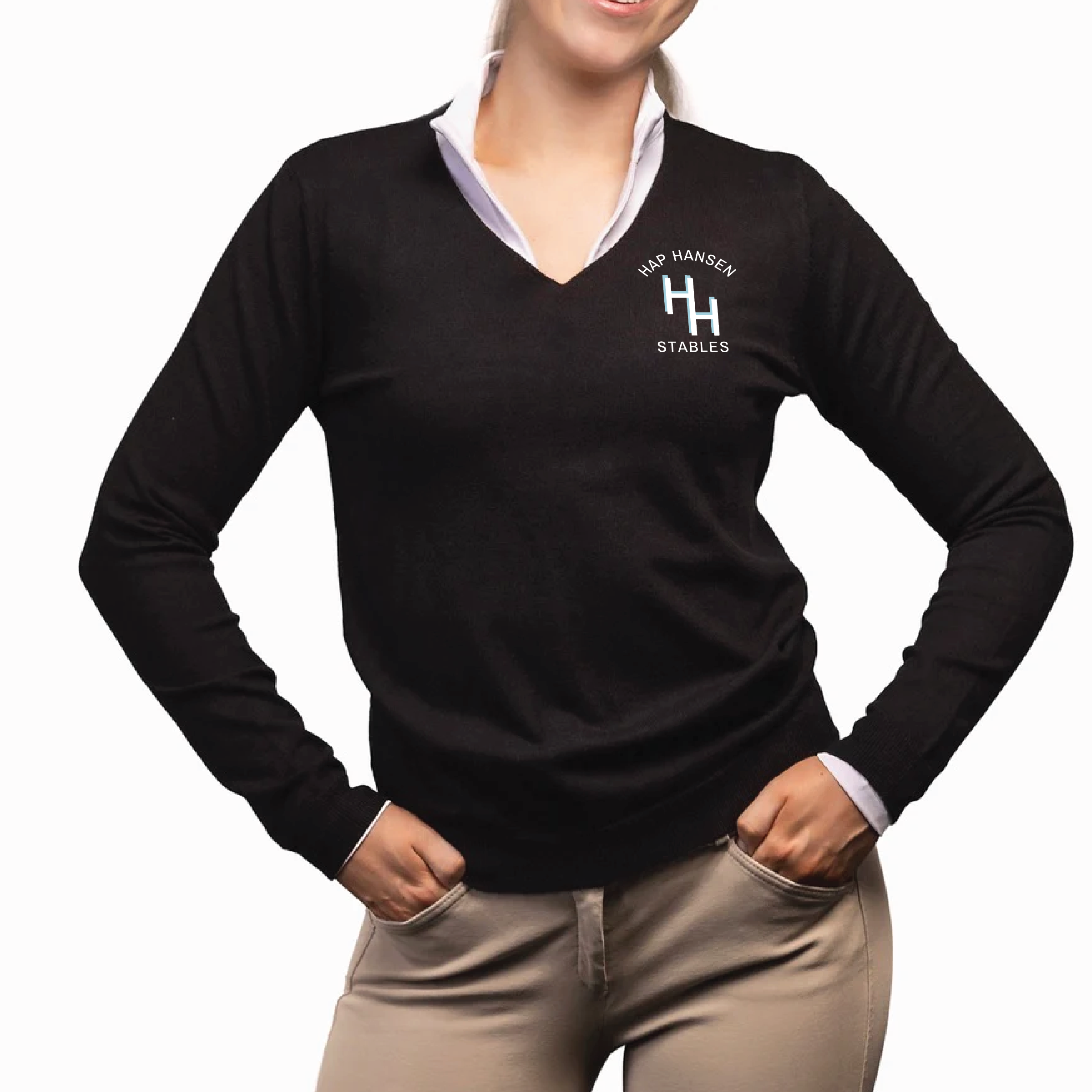 Hap Hansen Stables Women's TKEQ Essential V-Neck Sweater