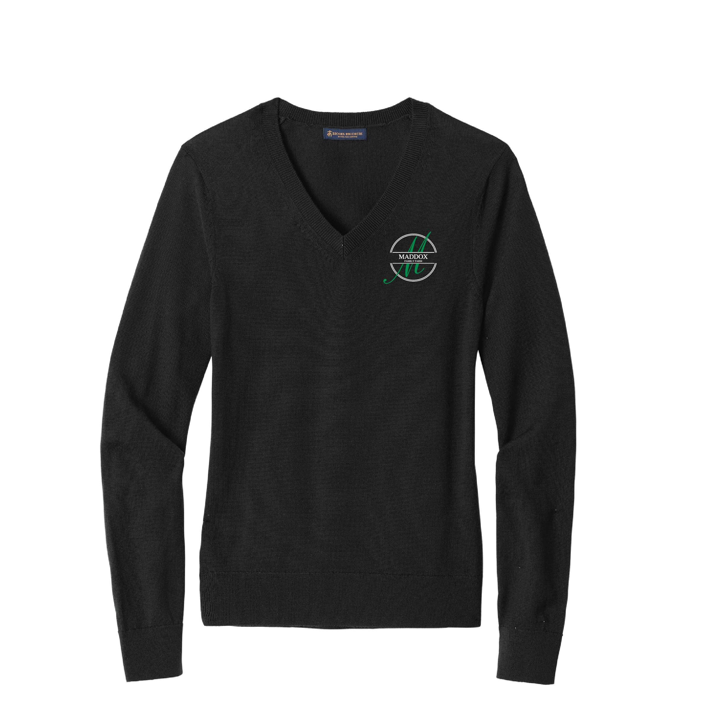 KMT Women's Brooks Brothers Washable Merino Wool V-Neck Sweater