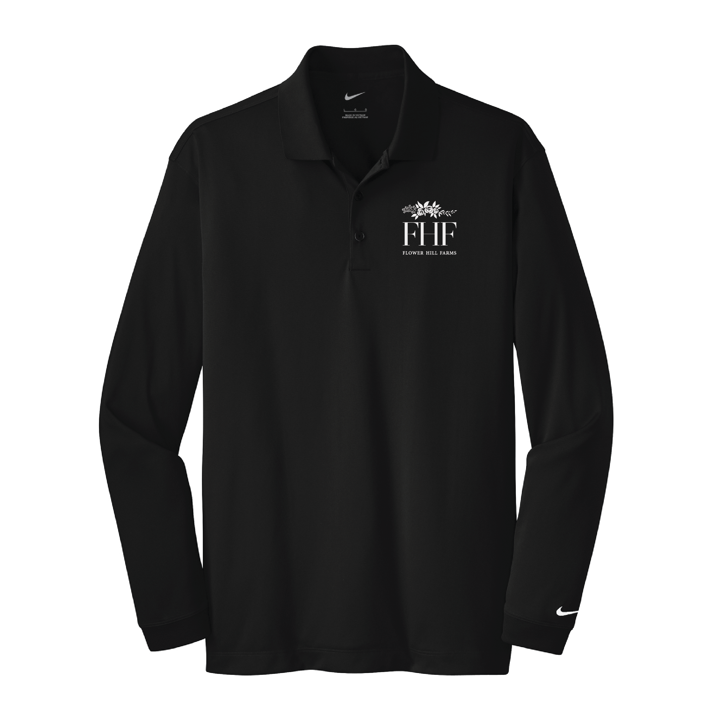 Flower Hill Farms Men's Nike Long Sleeve Stretch Dri-FIT Polo