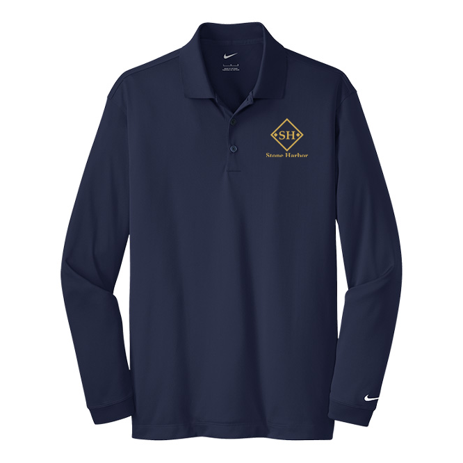 Stone Harbor Men's Nike Long Sleeve Stretch Dri-FIT Polo