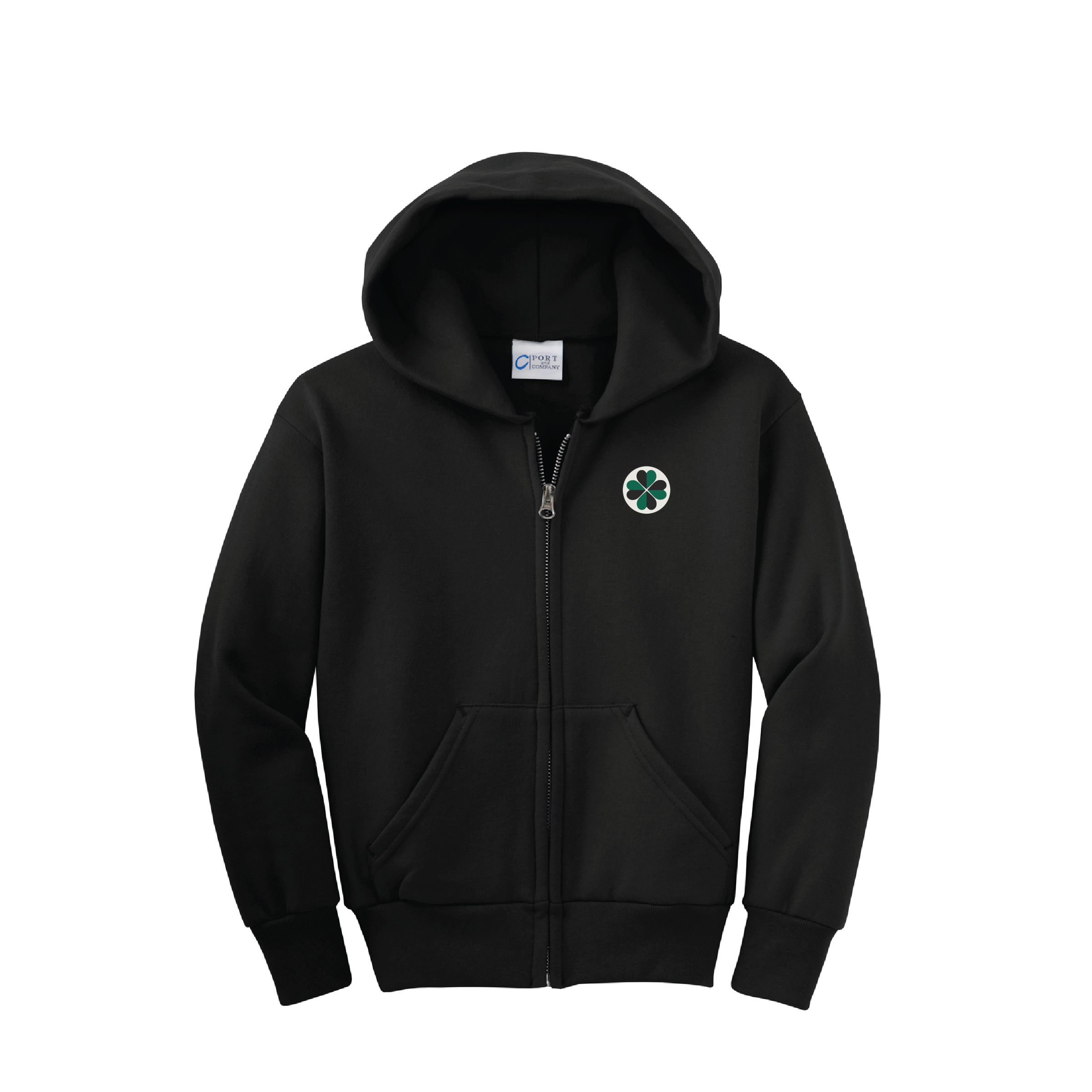Cloverleaf Equestrian Youth Port & Company Core Fleece Full-Zip Hoodie