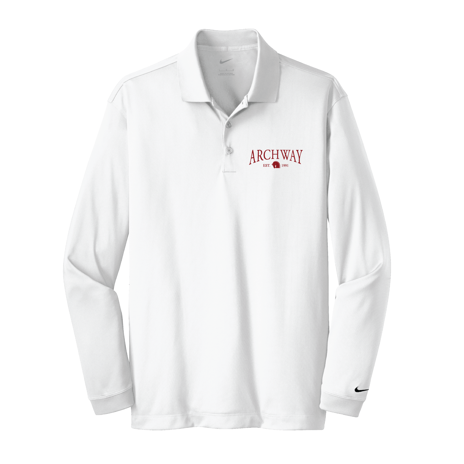 Archway Men's Nike Long Sleeve Stretch Dri-FIT Polo