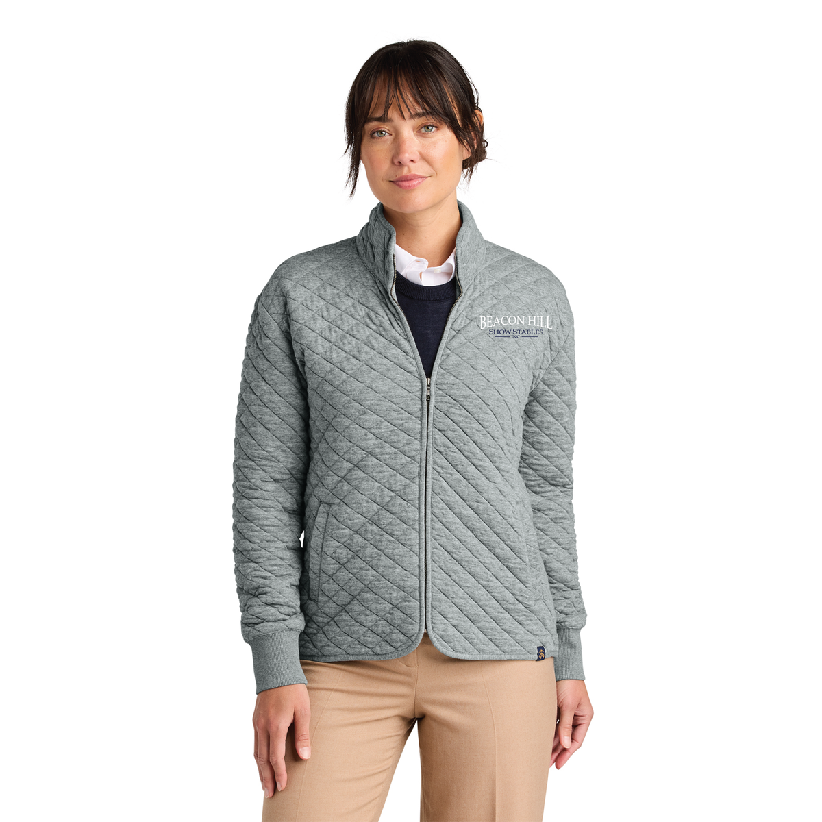 Beacon Hill Women's Brooks Brothers Diamond Quilt Full Zip