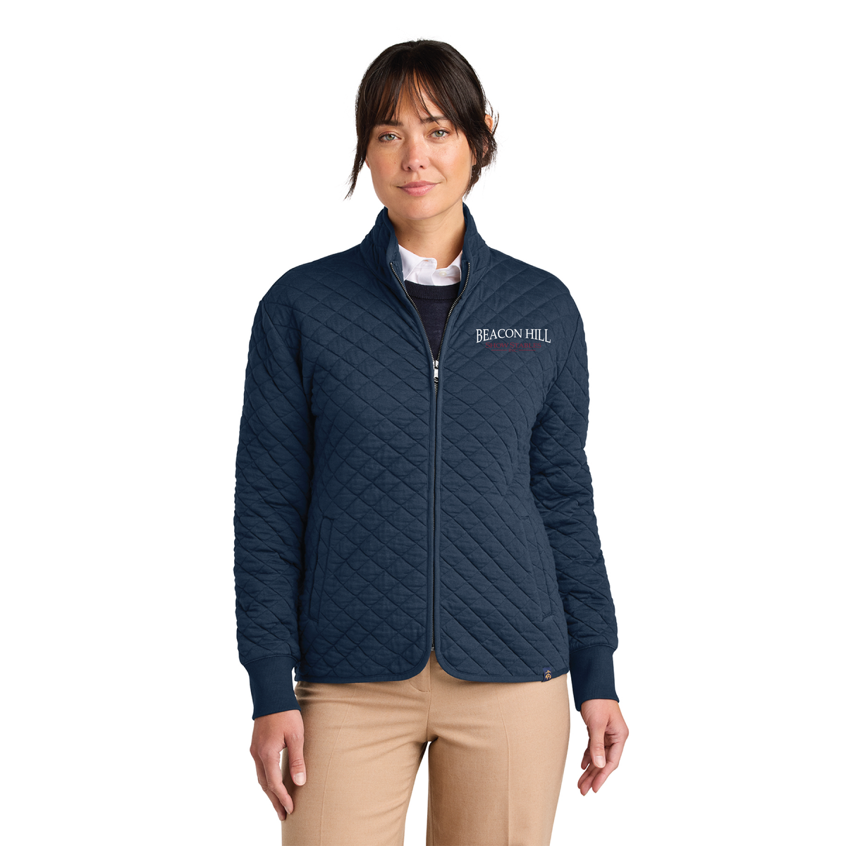 Beacon Hill Women's Brooks Brothers Diamond Quilt Full Zip