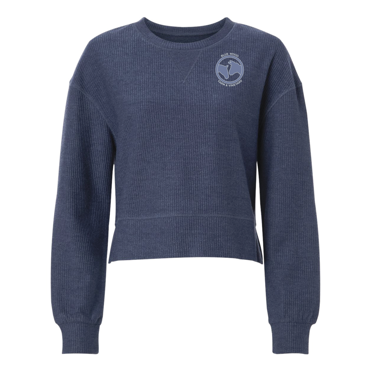 Blue Wood Farm Women's Boxercraft Rib Knit Corded Boxy Crewneck Sweatshirt