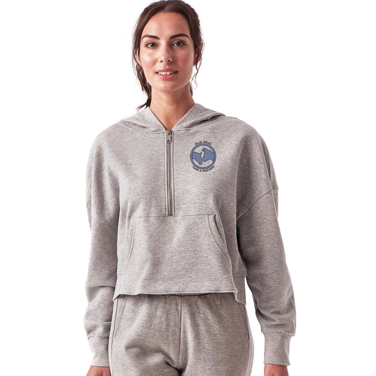 Blue Wood Farm Women's TriDri Alice Half-Zip Hooded Sweatshirt