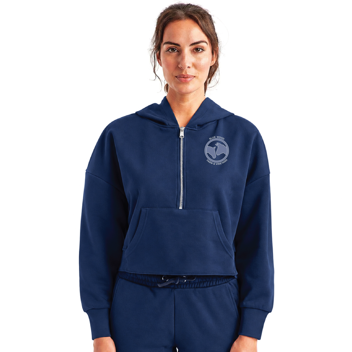 Blue Wood Farm Women's TriDri Alice Half-Zip Hooded Sweatshirt