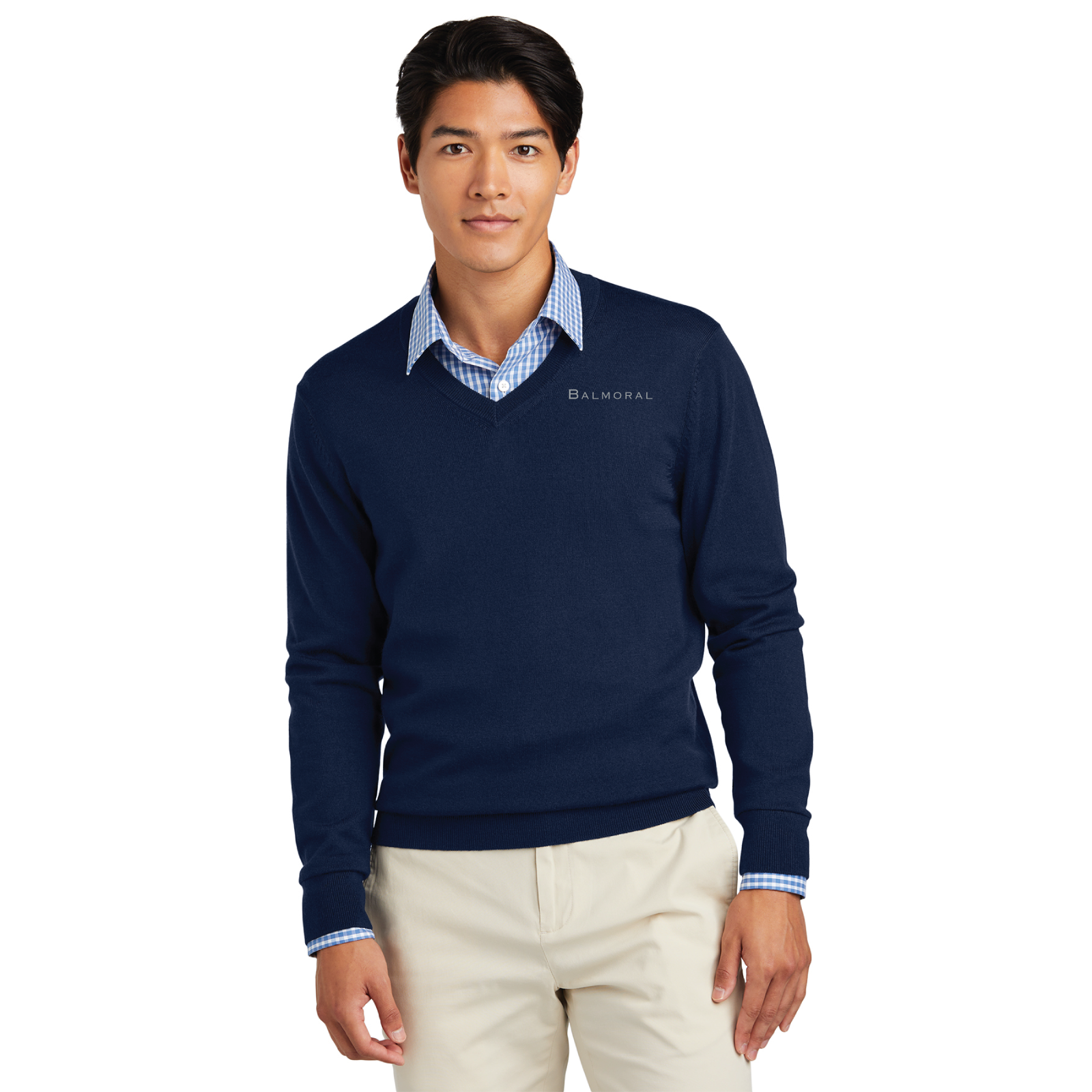 Balmoral Men's Brooks Brothers Washable Merino Wool V-Neck Sweater