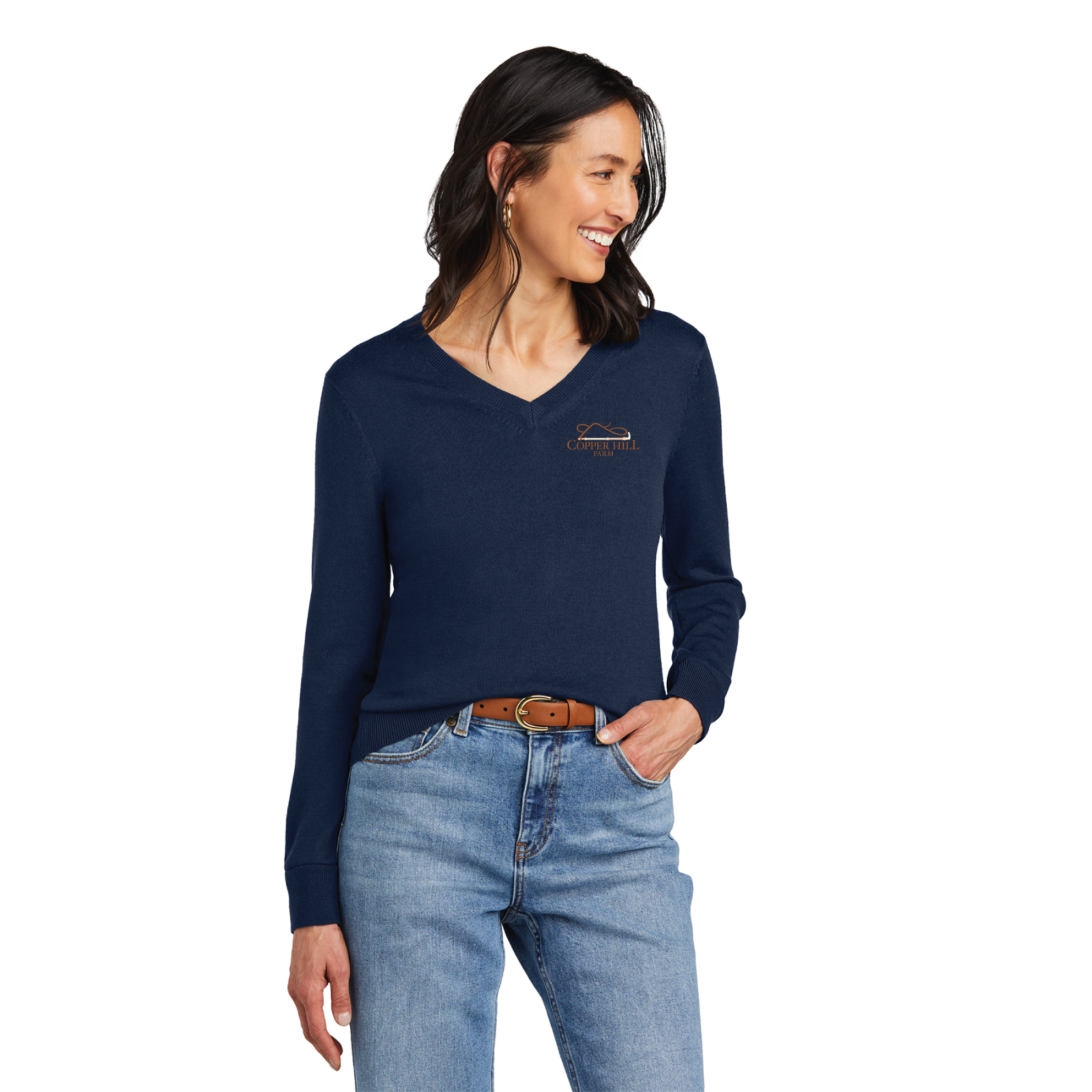 Copper Hill Farm Women's Brooks Brothers Washable Merino Wool V-Neck Sweater